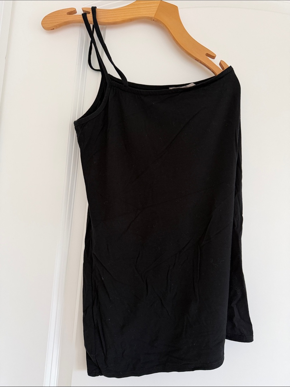 Helmut Lang Black tank, one shoulder S- but XS fit
